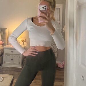 Brandy Melville white Ribbed Top